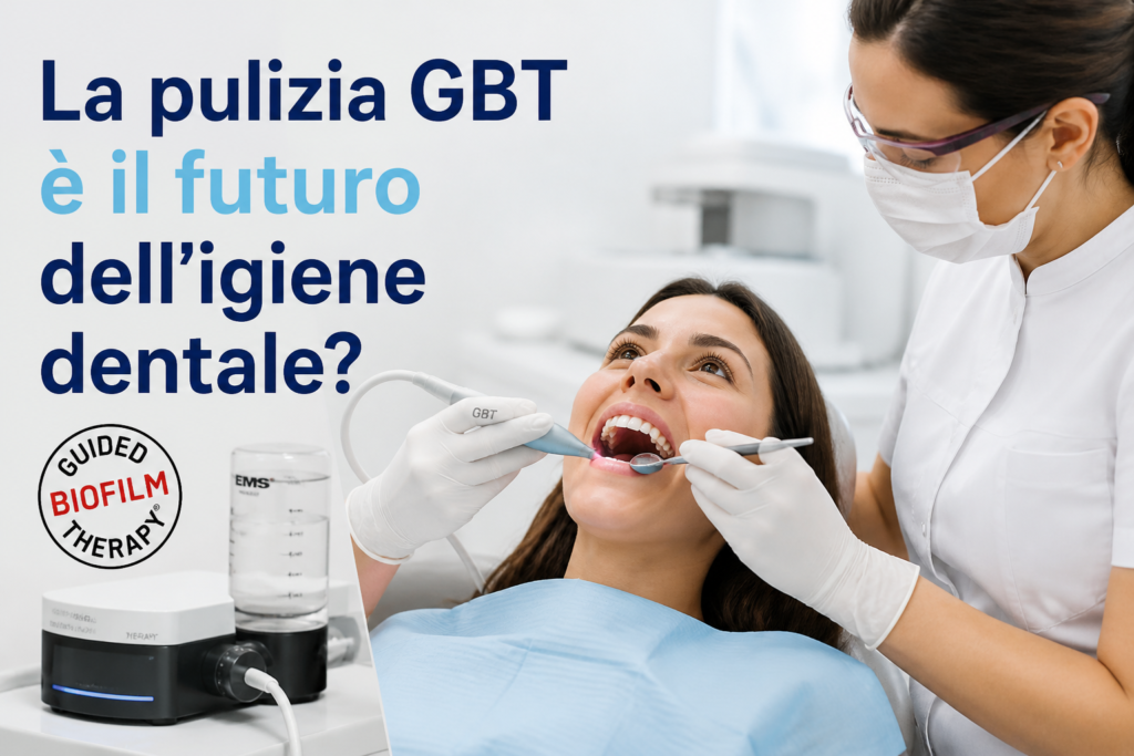 Pulizia GBT con tecnologia EMS Airflow per igiene dentale moderna